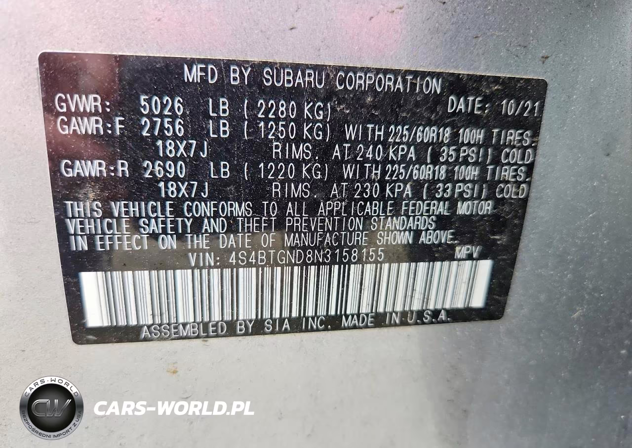 2022 Subaru Outback Limited Xt VIN:4S4BTGND8N3158155 - 14