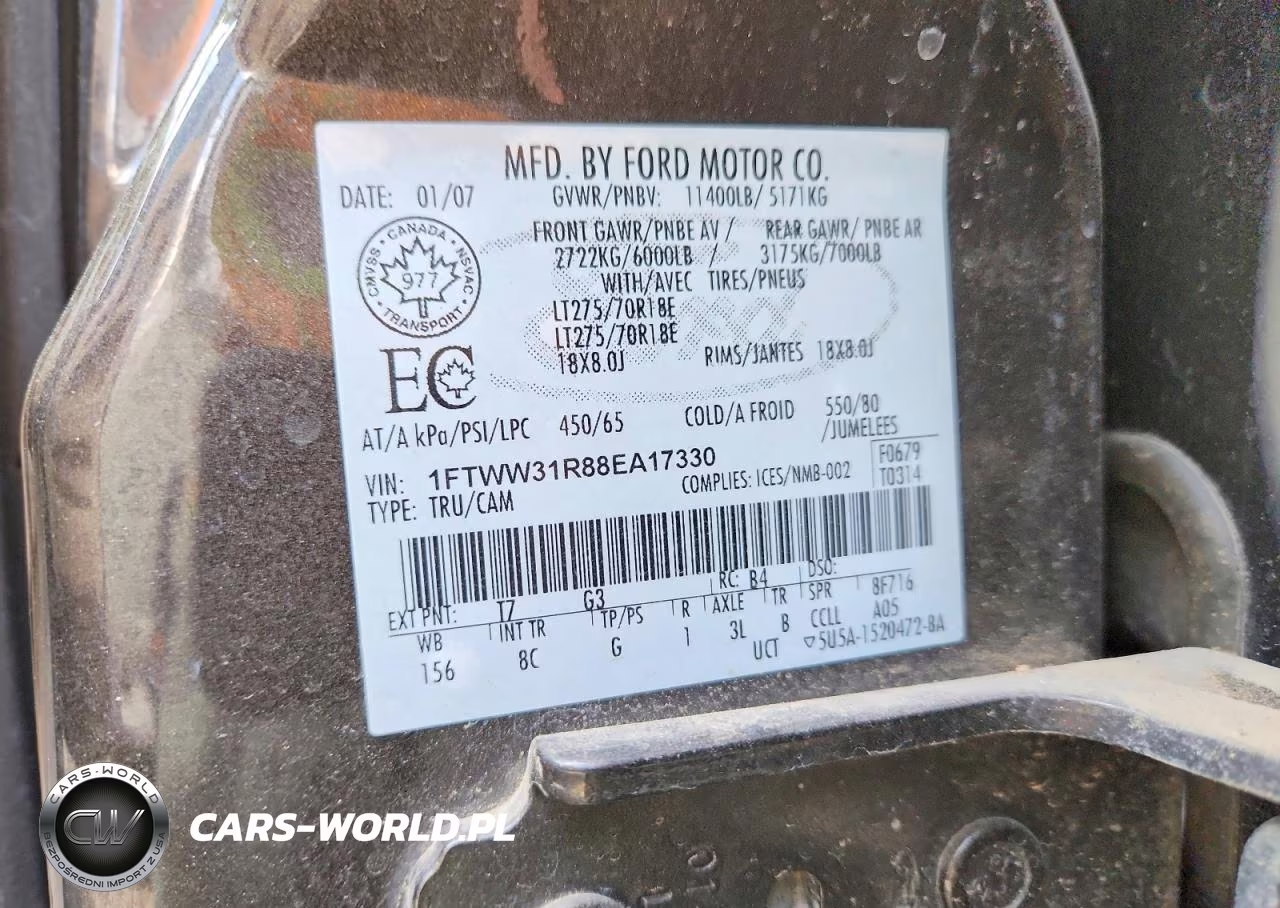 2008 Ford F350 Srw Super Duty VIN:1FTWW31R88EA17330 - 13
