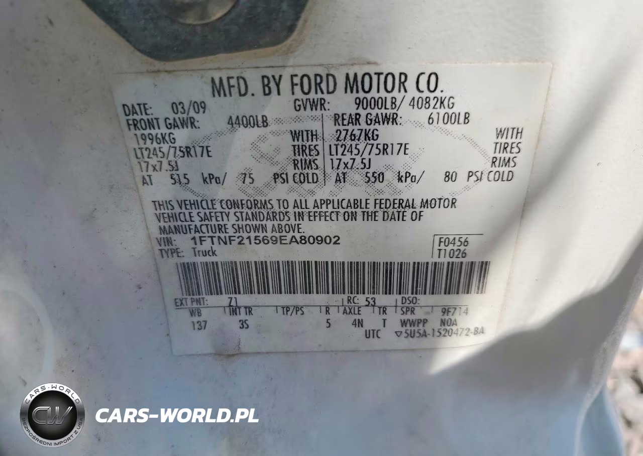 2009 Ford F250 Super Duty VIN:1FTNF21569EA80902 - 12