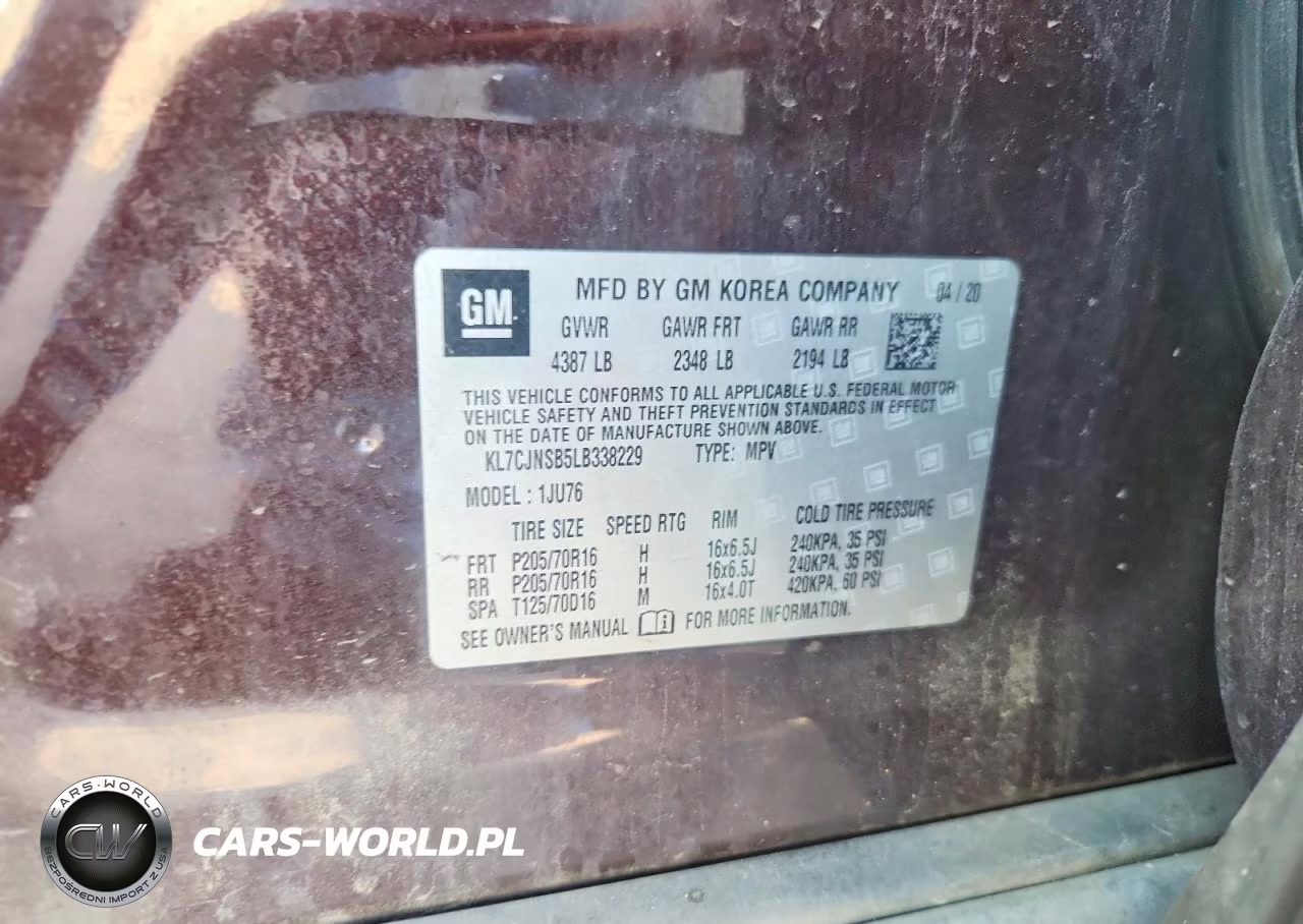 2020 Chevrolet Trax Ls VIN:KL7CJNSB5LB338229 - 13