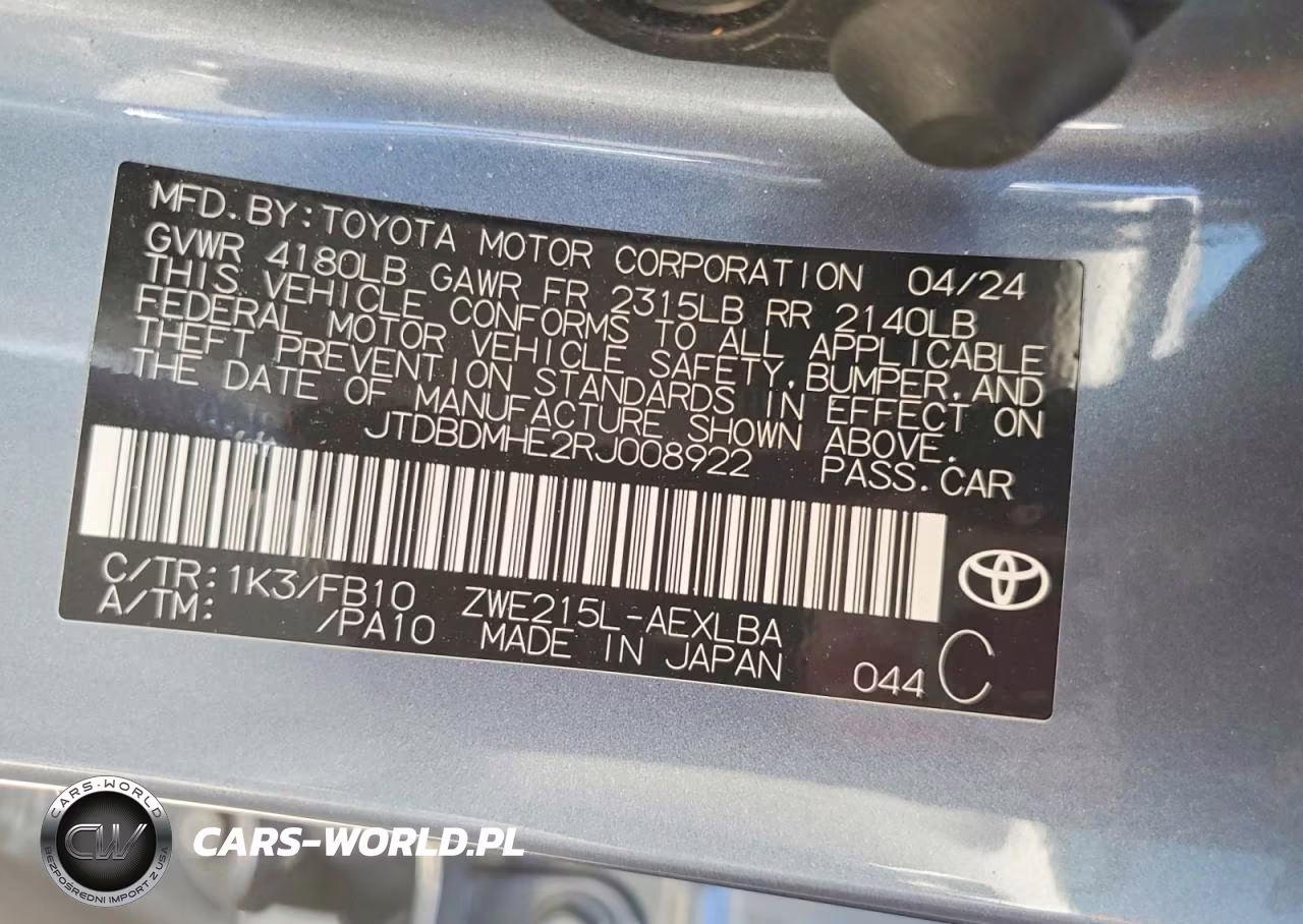 2024 Toyota Corolla Hybrid Le VIN:JTDBDMHE2RJ008922 - 12