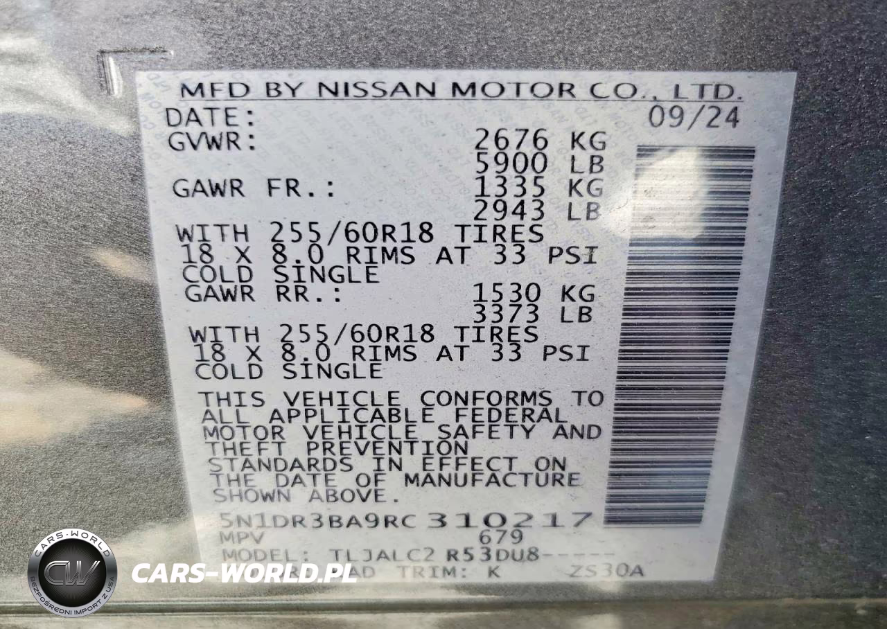 2024 Nissan Pathfinder Sv VIN:5N1DR3BA9RC310217 - 13