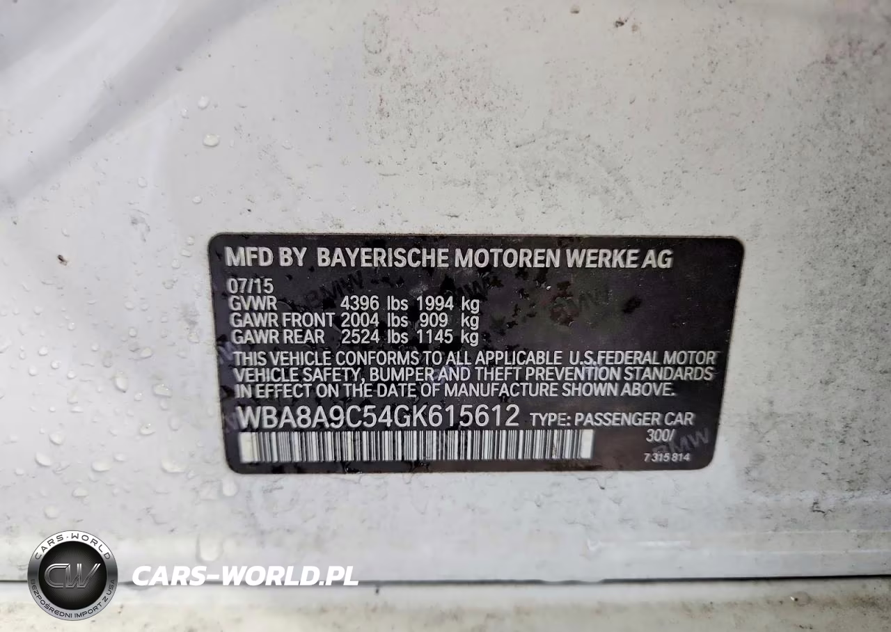 2016 BMW 320 I VIN:WBA8A9C54GK615612 - 12