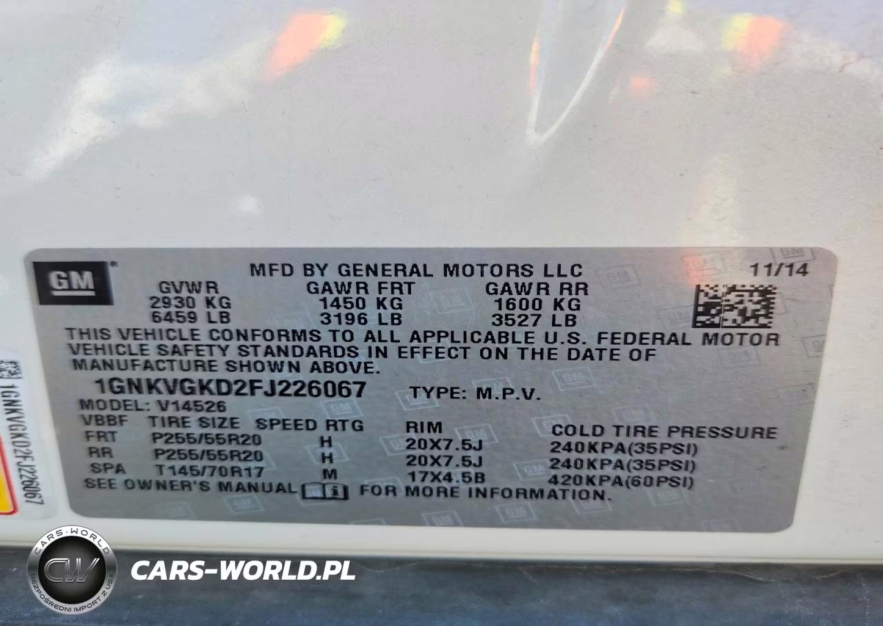 2015 Chevrolet Traverse Lt VIN:1GNKVGKD2FJ226067 - 12
