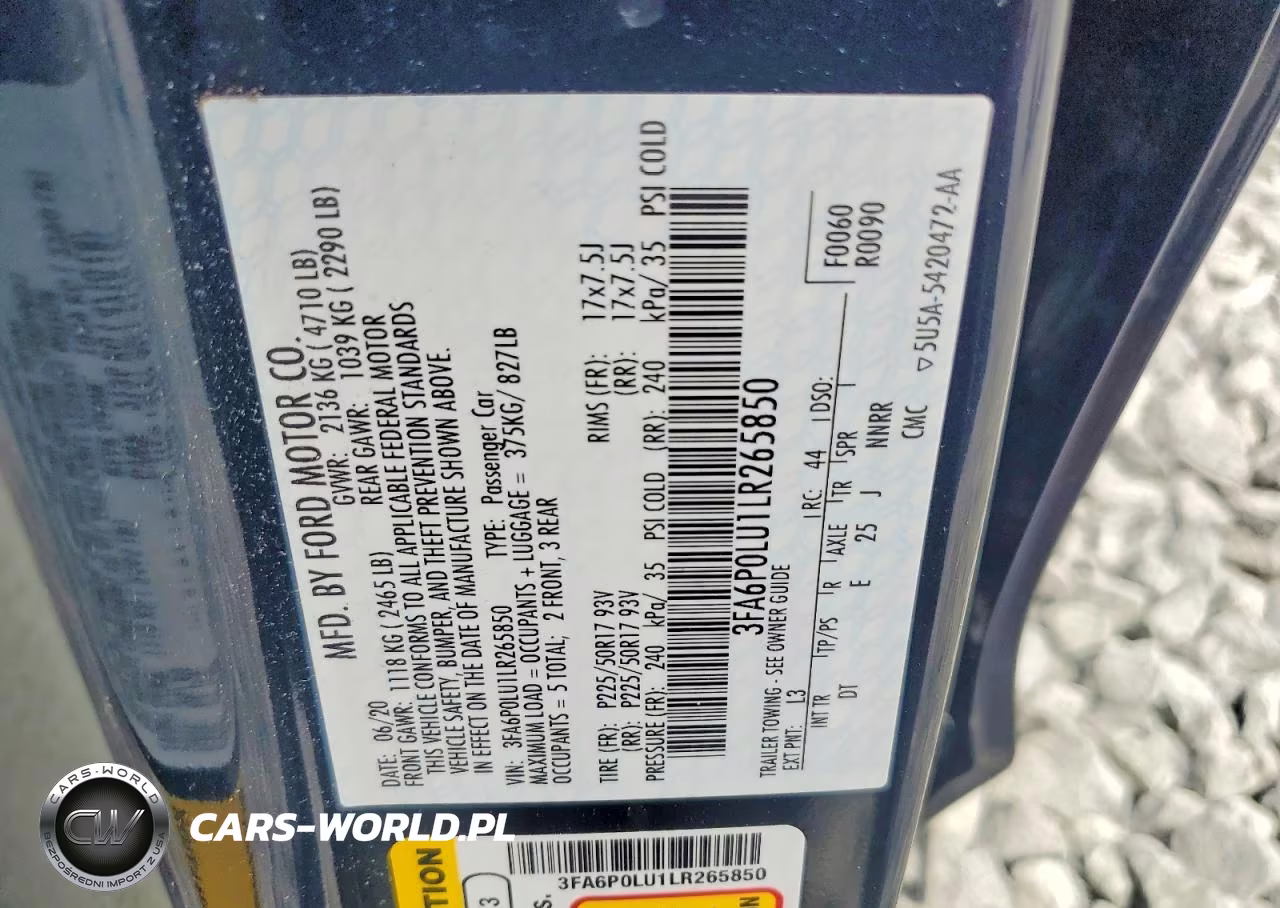 2020 Ford Fusion Se VIN:3FA6P0LU1LR265850 - 13