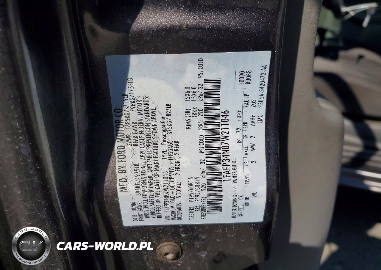 2007 Ford Focus Zx4 VIN:1FAFP34N07W211046 - 13