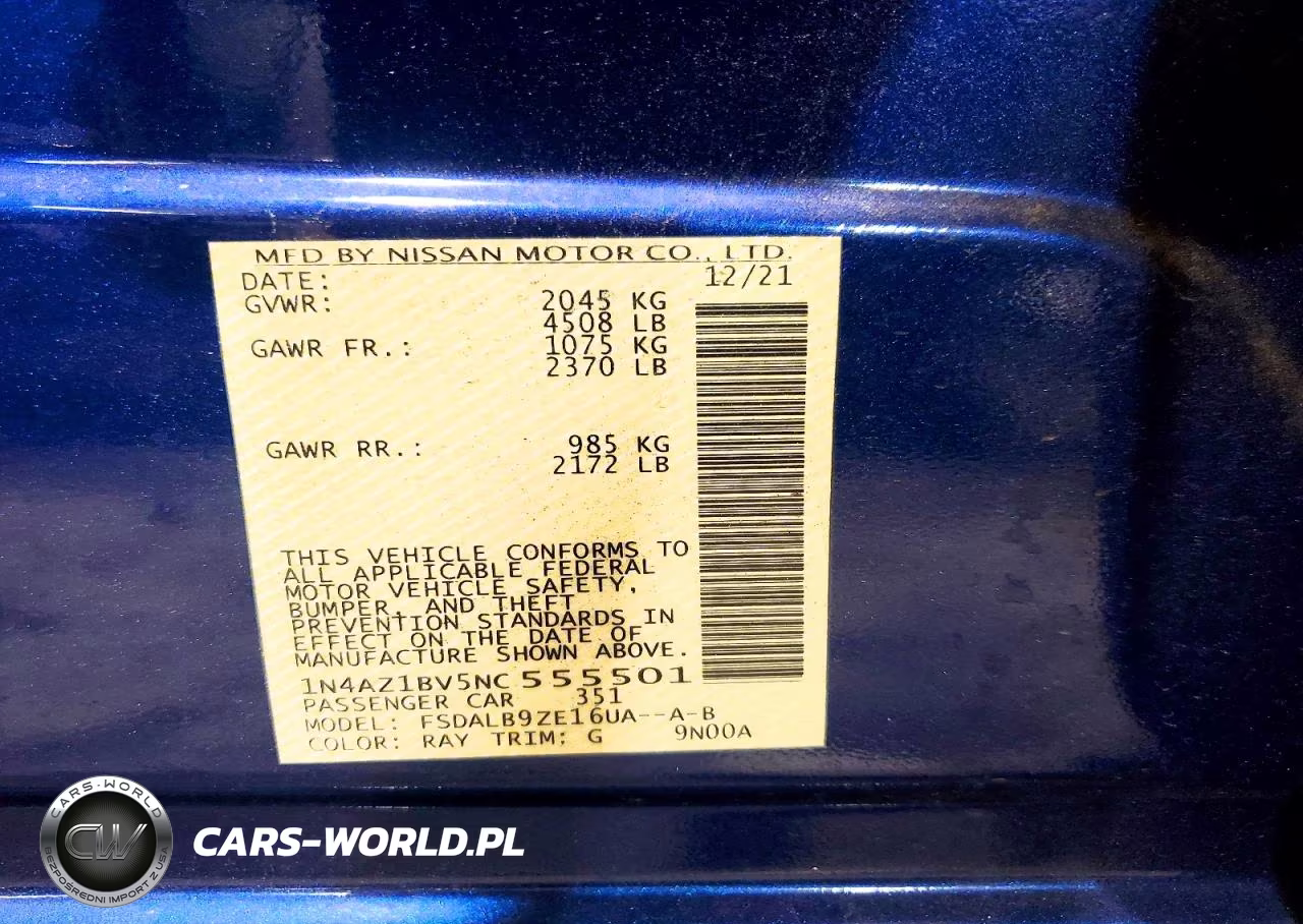 2022 Nissan Leaf S VIN:1N4AZ1BV5NC555501 - 14