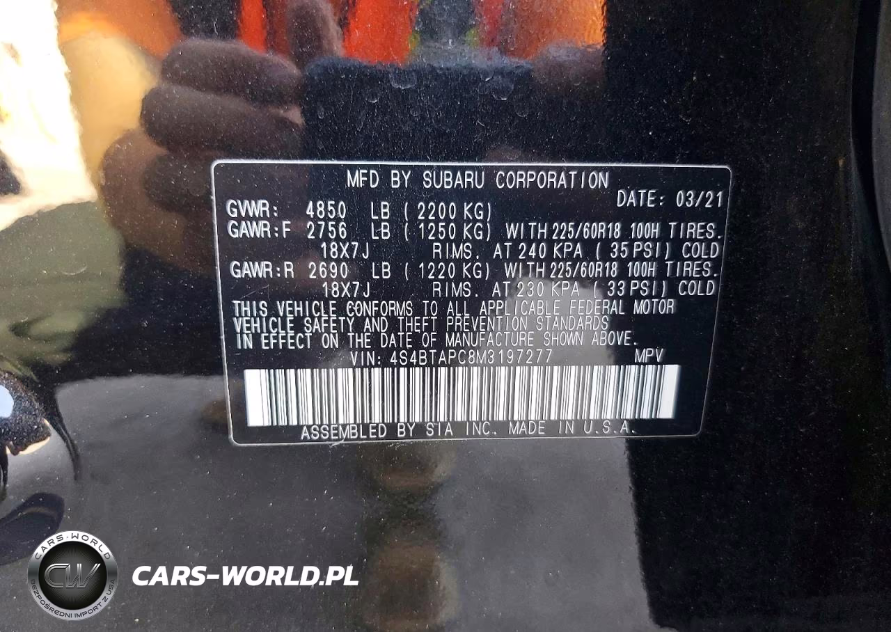 2021 Subaru Outback Touring VIN:4S4BTAPC8M3197277 - 14