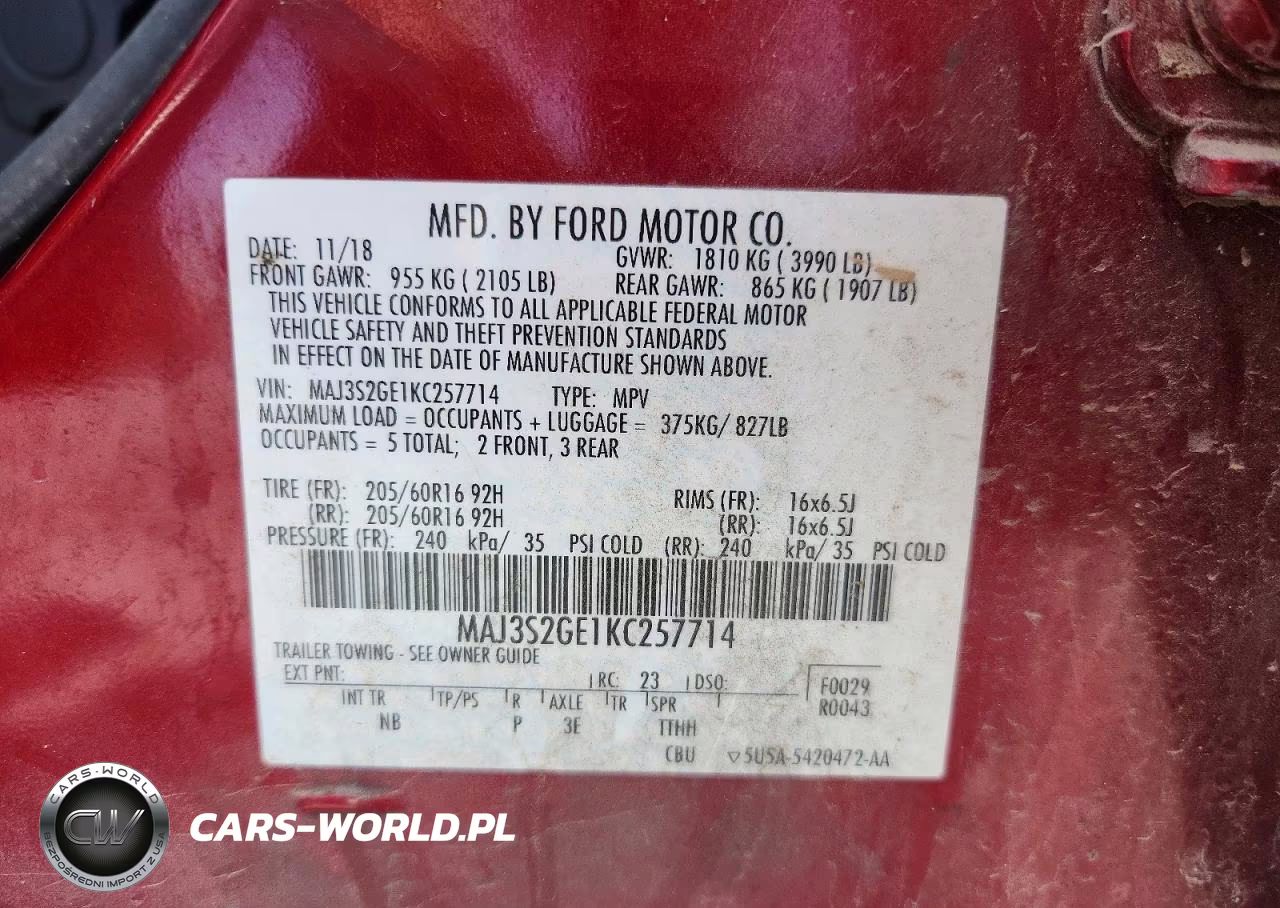 2019 Ford Ecosport Se VIN:MAJ3S2GE1KC257714 - 14