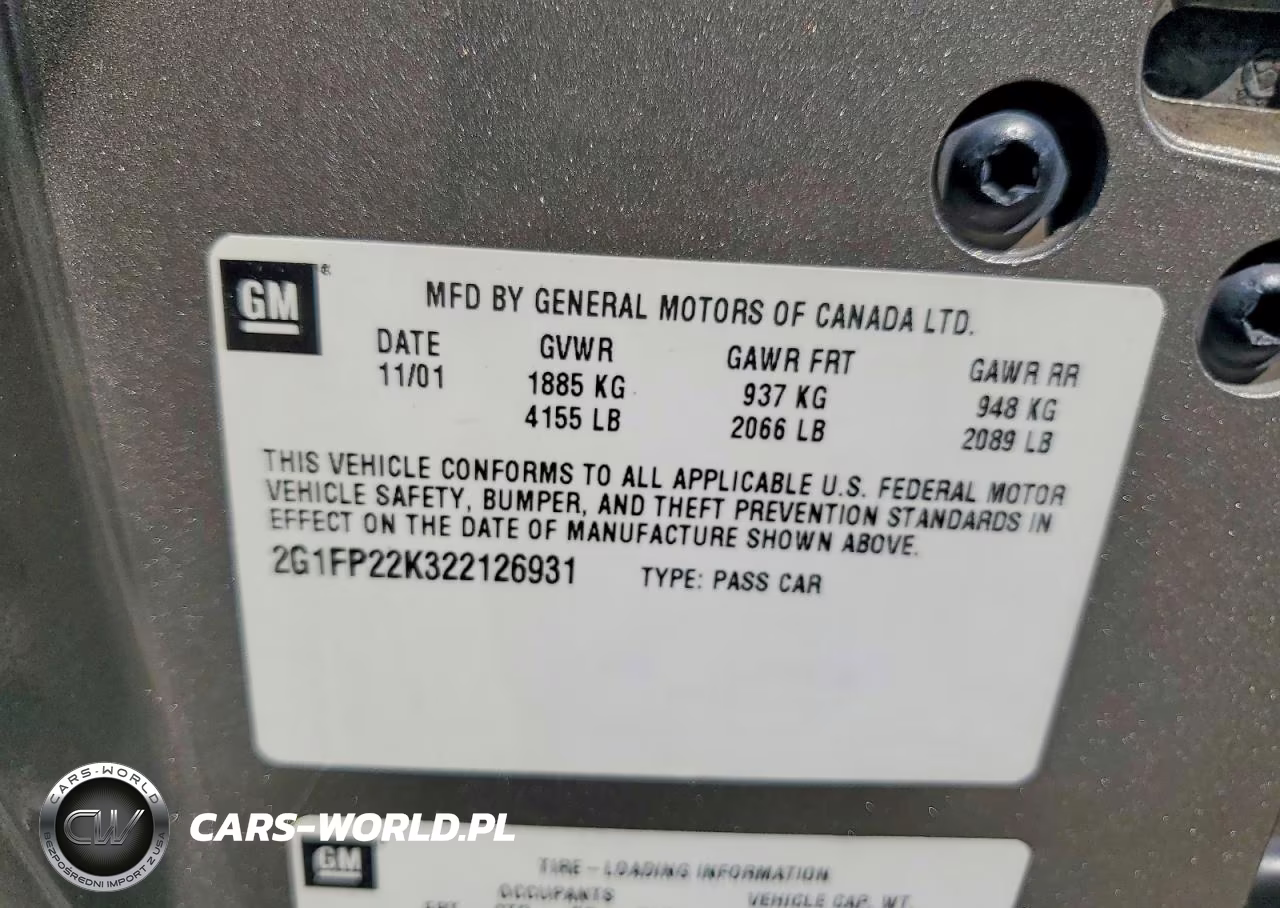 2002 Chevrolet Camaro VIN:2G1FP22K322126931 - 12