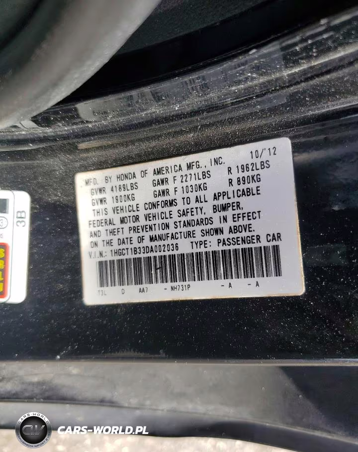 2013 Honda Accord Lx-S VIN:1HGCT1B33DA002036 - 13