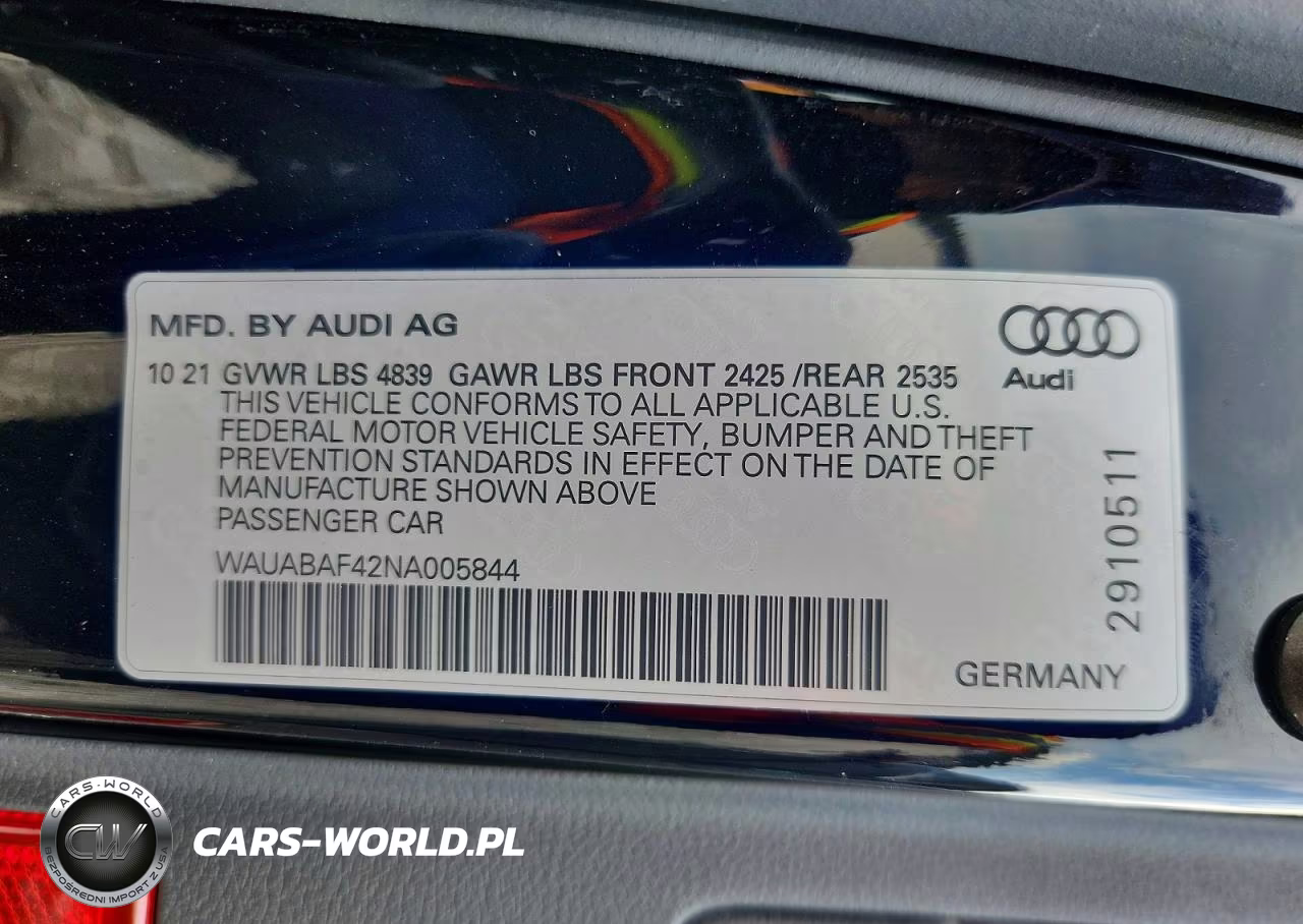 2022 Audi A4 Premium 40 VIN:WAUABAF42NA005844 - 13