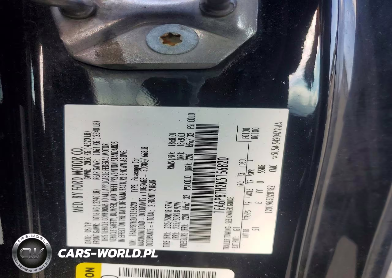 2019 Ford Mustang VIN:1FA6P8TH2K5156820 - 12