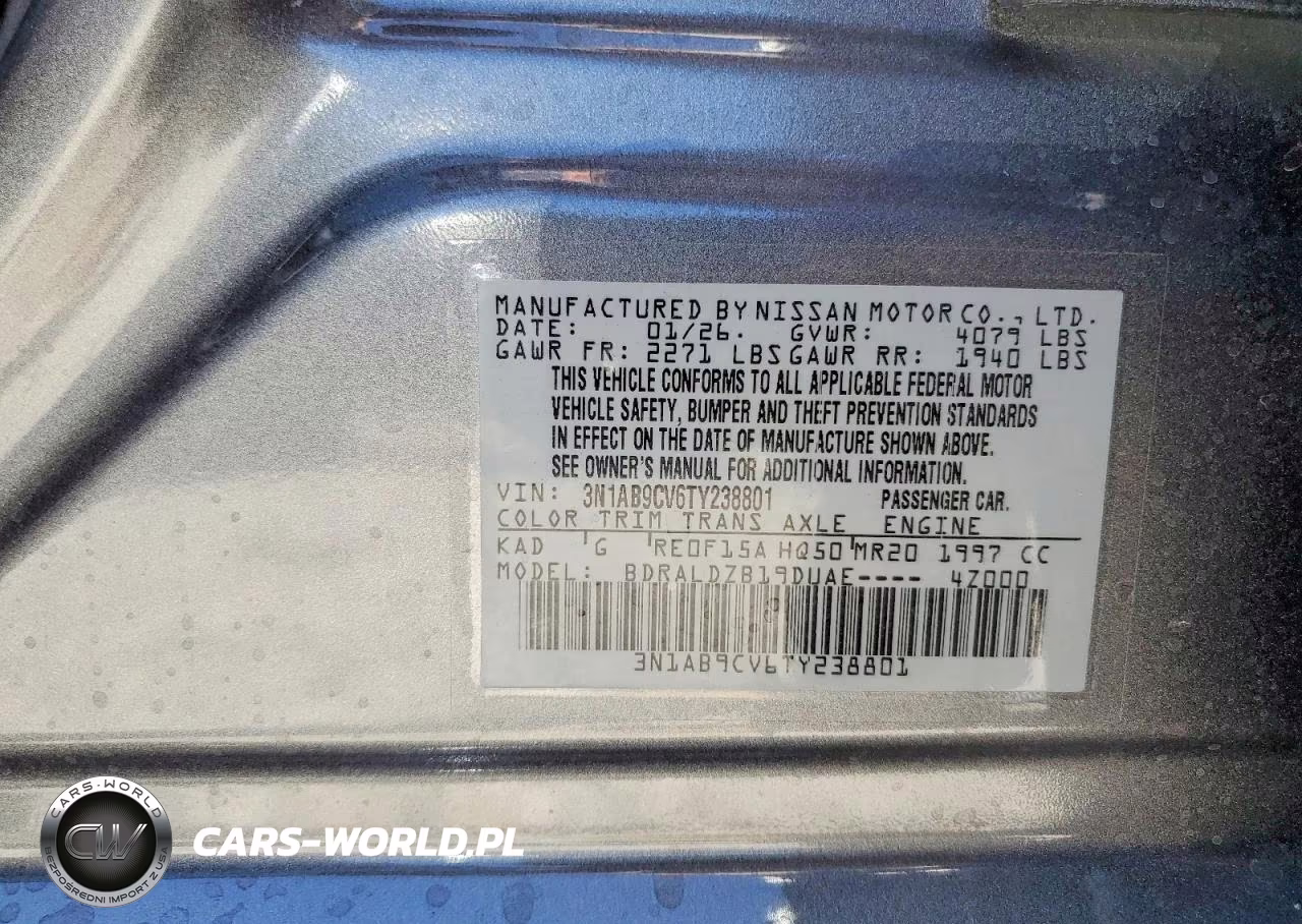 2026 Nissan Sentra Sv VIN:3N1AB9CV6TY238801 - 13
