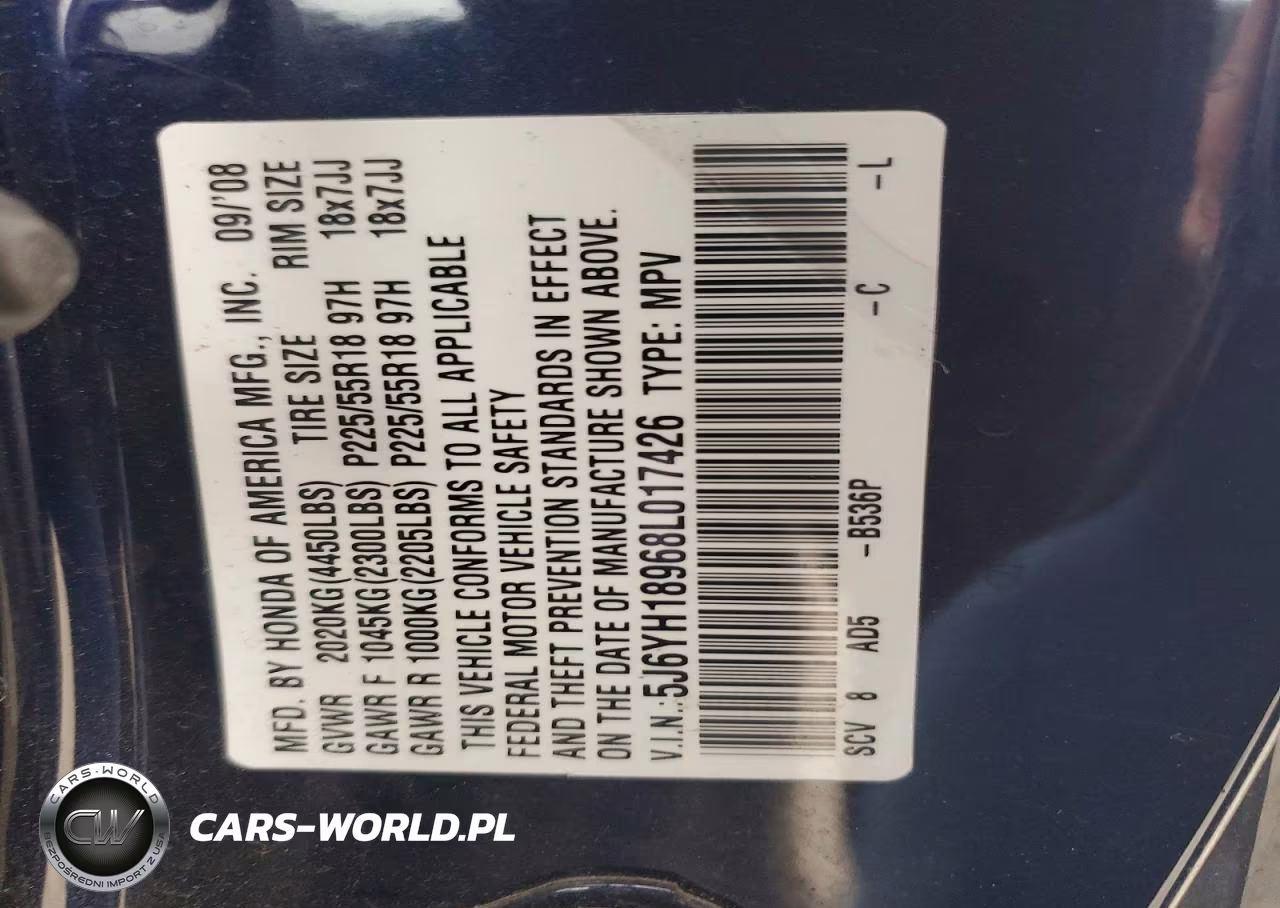 2008 Honda Element Sc VIN:5J6YH18968L017426 - 12