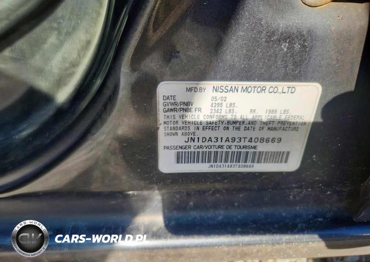 2003 Nissan Maxima Gxe VIN:JN1DA31A93T408669 - 12
