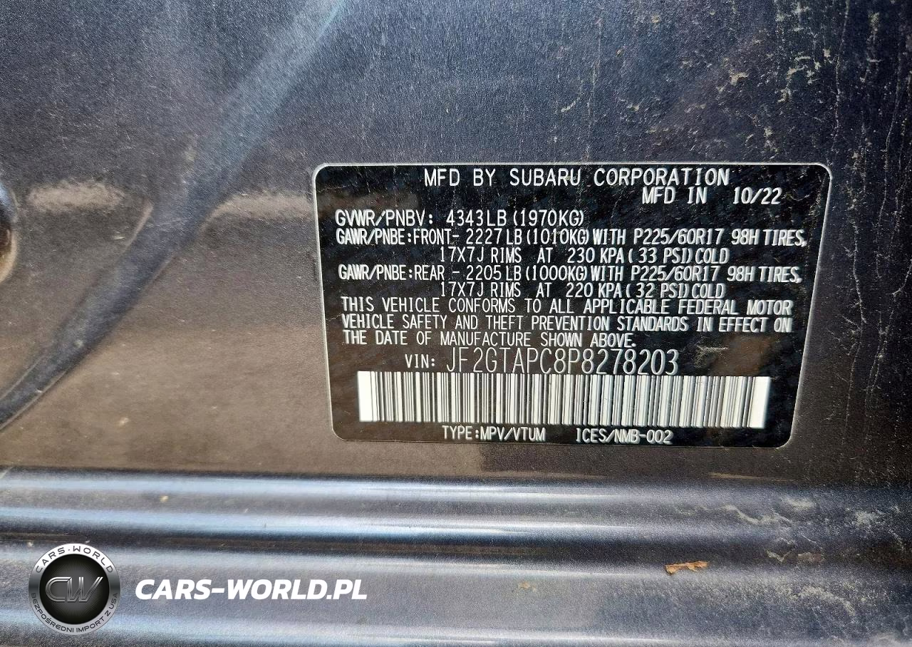 2023 Subaru Crosstrek Premium VIN:JF2GTAPC8P8278203 - 13