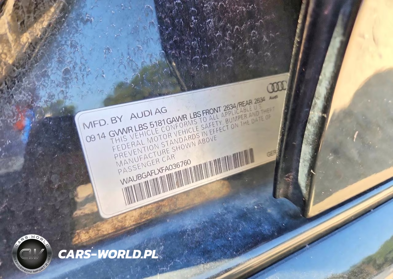 2015 Audi S4 Premium Plus VIN:WAUBGAFLXFA036760 - 12