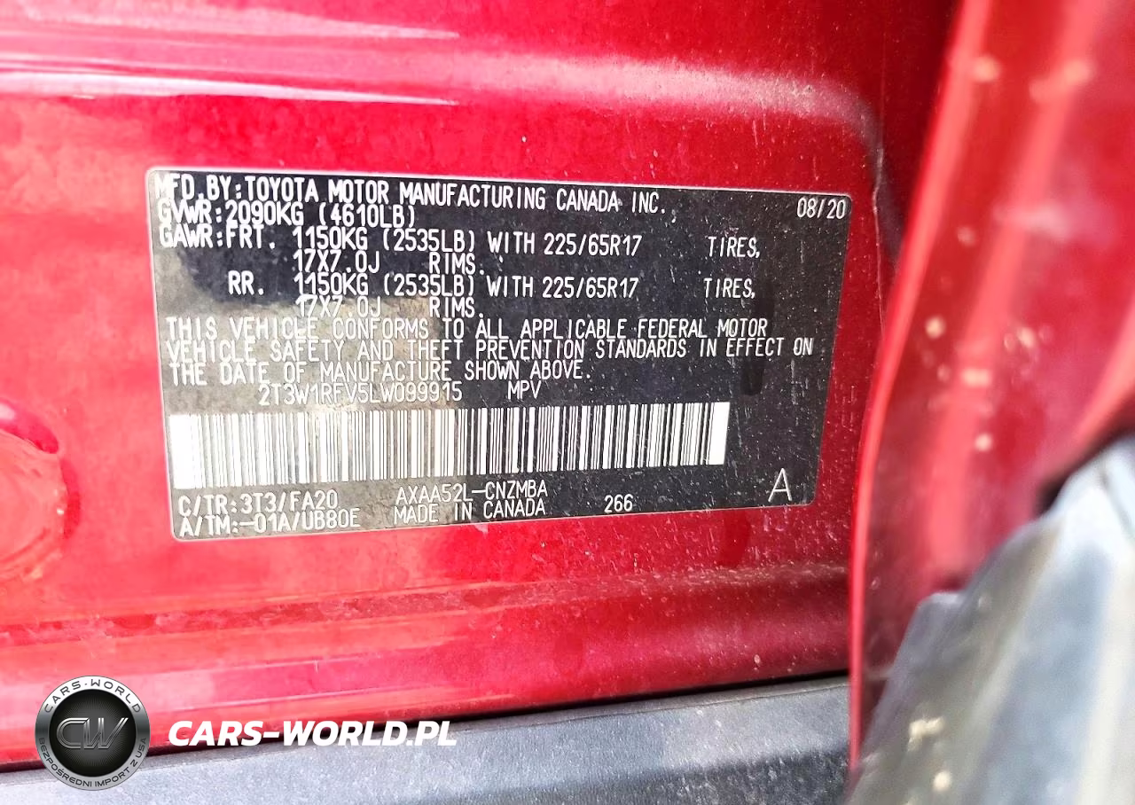 2020 Toyota Rav4 Xle VIN:2T3W1RFV5LW099915 - 13