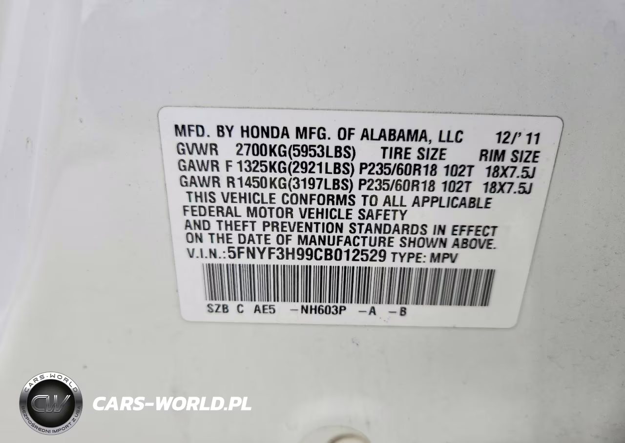 2012 Honda Pilot Touring VIN:5FNYF3H99CB012529 - 13