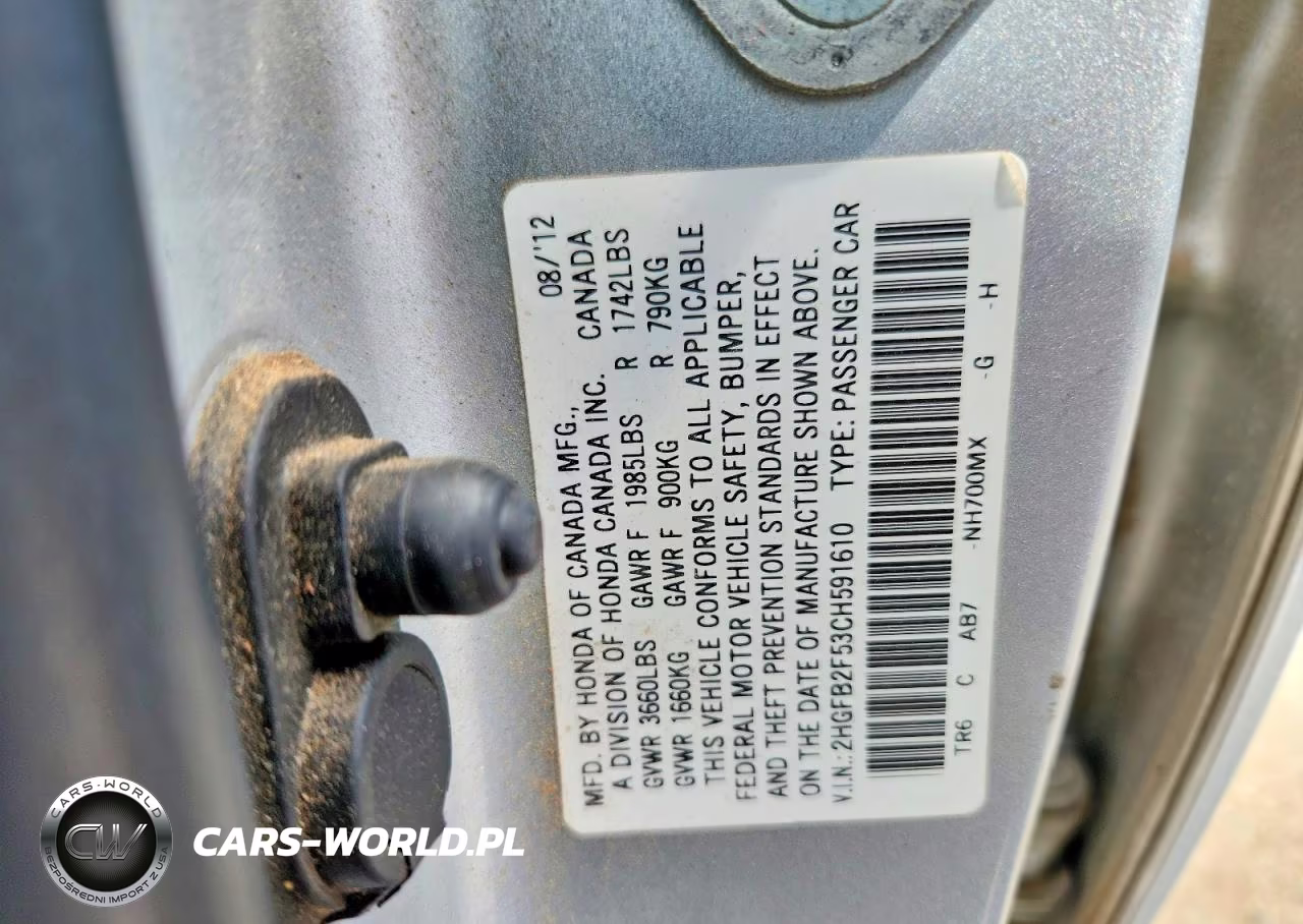2012 Honda Civic Lx VIN:2HGFB2F53CH591610 - 12