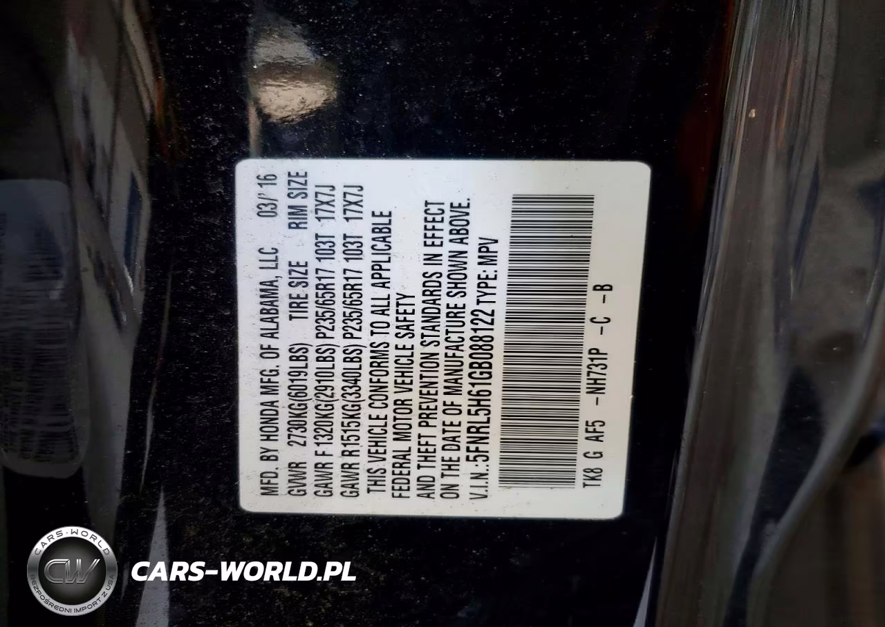 2016 Honda Odyssey Exl VIN:5FNRL5H61GB088122 - 14