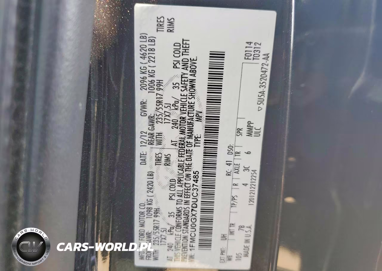 2013 Ford Escape Se VIN:1FMCU0GX7DUC37485 - 13