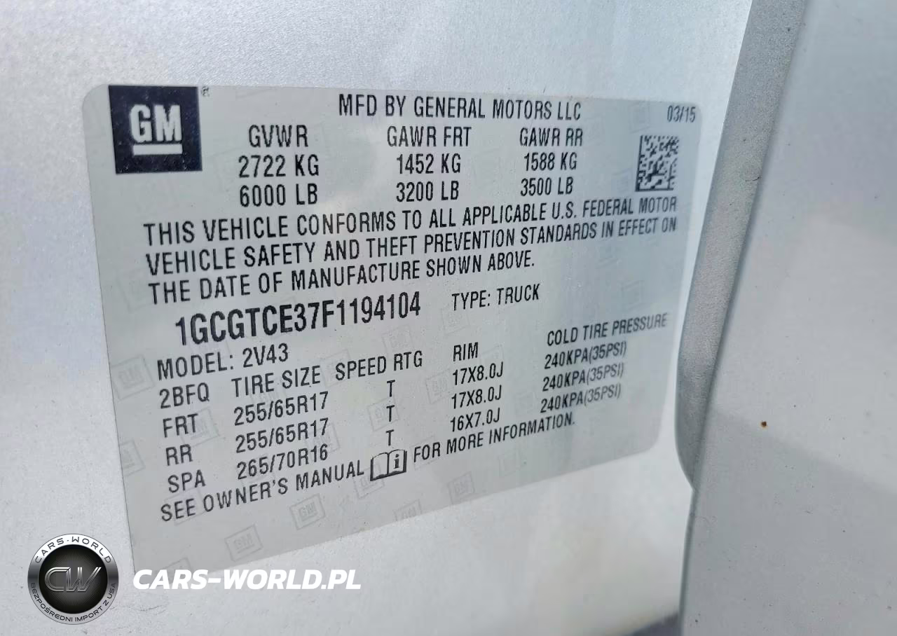 2015 Chevrolet Colorado Z71 VIN:1GCGTCE37F1194104 - 12