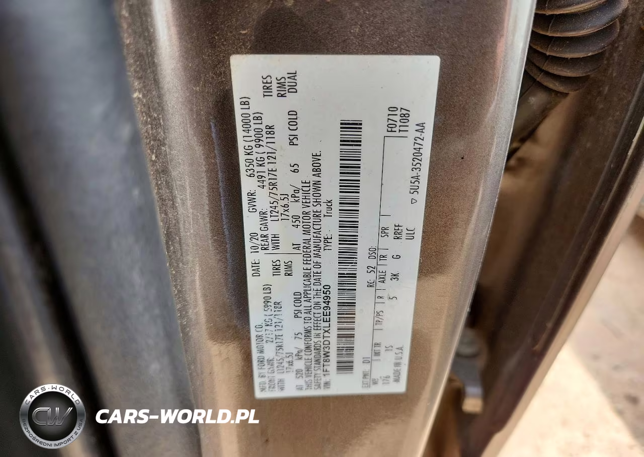 2020 Ford F350 Super Duty VIN:1FT8W3DTXLEE94950 - 13