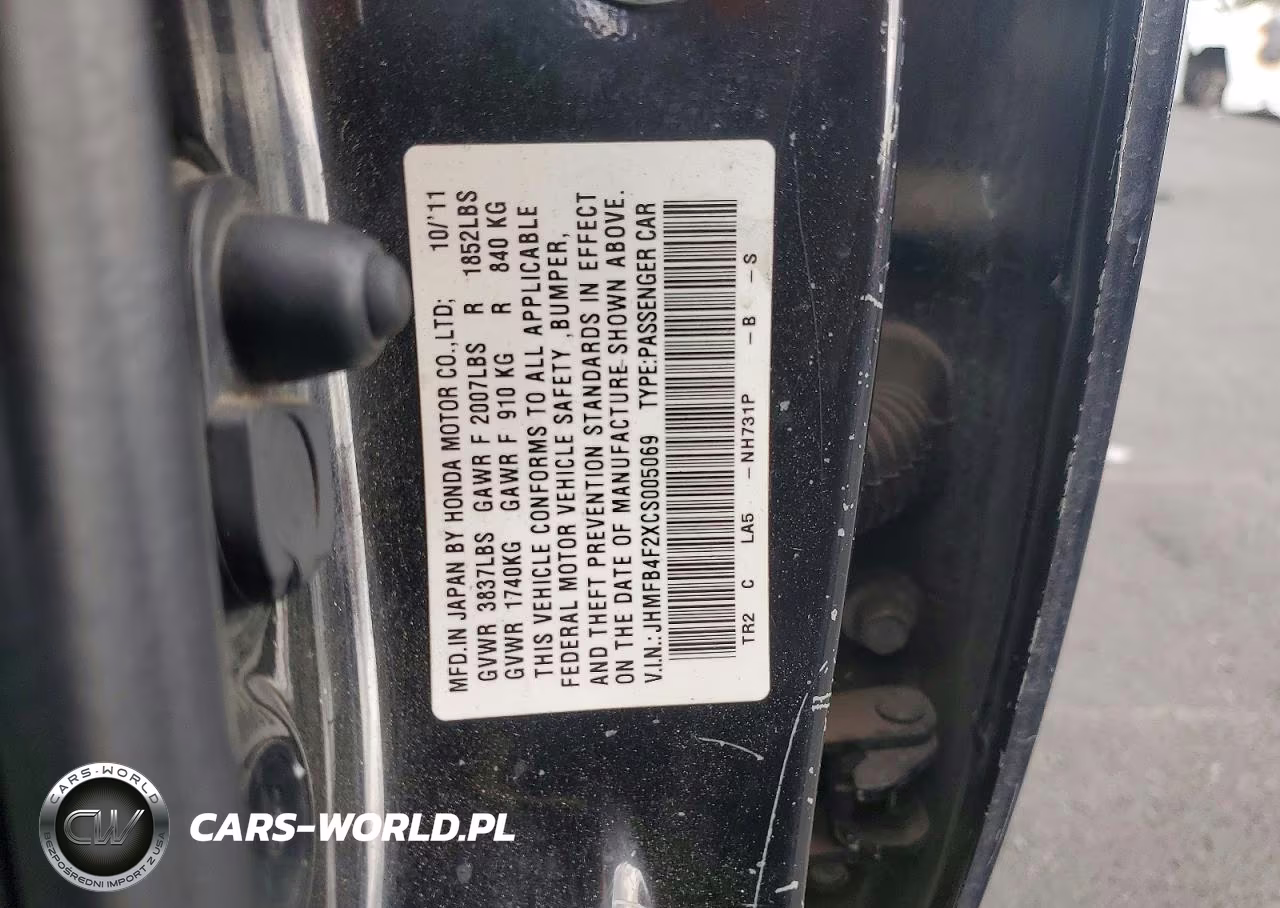 2012 Honda Civic Hybrid VIN:JHMFB4F2XCS005069 - 13