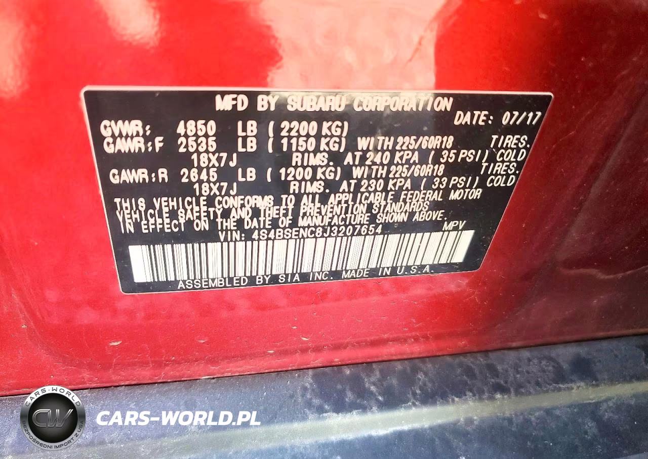 2018 Subaru Outback 3.6R Limited VIN:4S4BSENC8J3207654 - 12