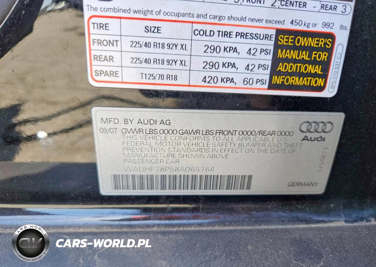 2008 Audi A3 2.0 VIN:WAUHF78P58A065764 - 12