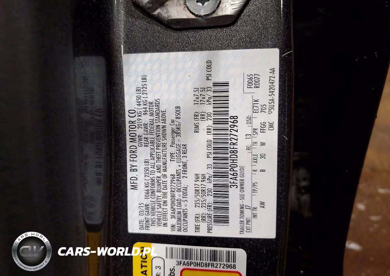2015 Ford Fusion Se VIN:3FA6P0HD8FR272968 - 12