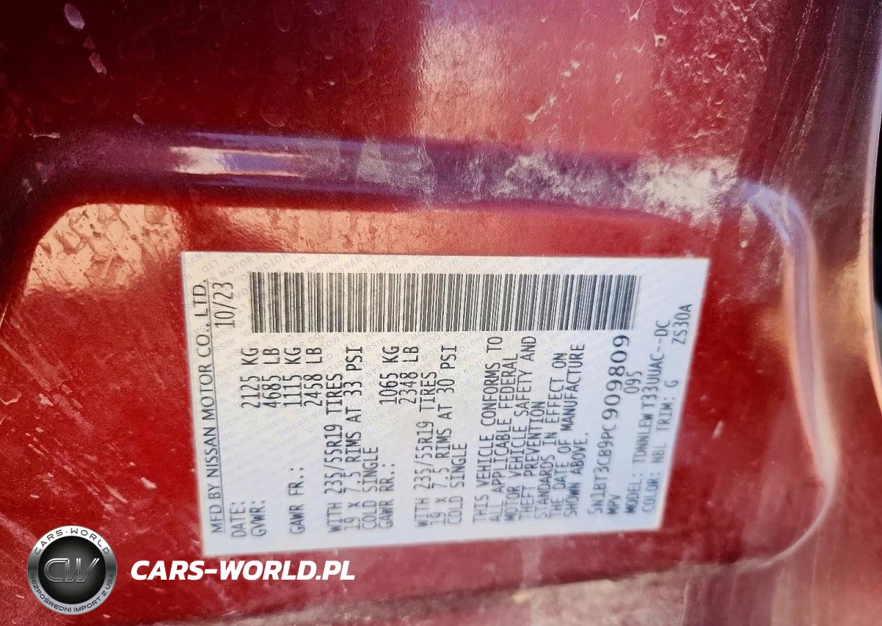 2023 Nissan Rogue Sl VIN:5N1BT3CB9PC909809 - 12