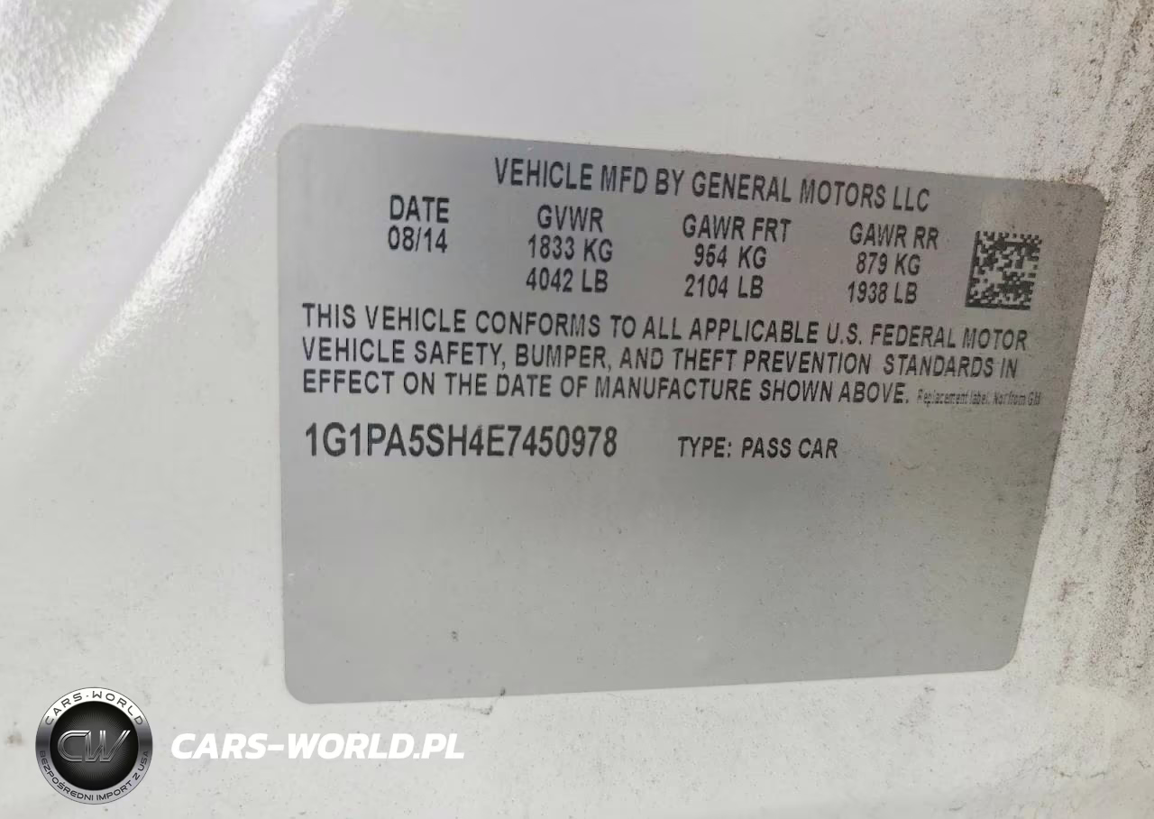 2014 Chevrolet Cruze Ls VIN:1G1PA5SH4E7450978 - 13