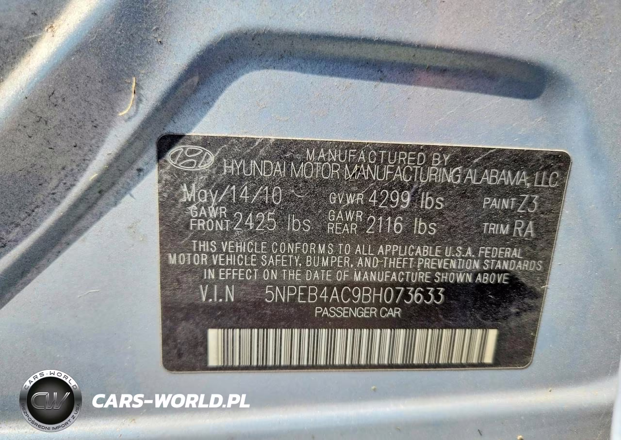 2011 Hyundai Sonata Gls VIN:5NPEB4AC9BH073633 - 12