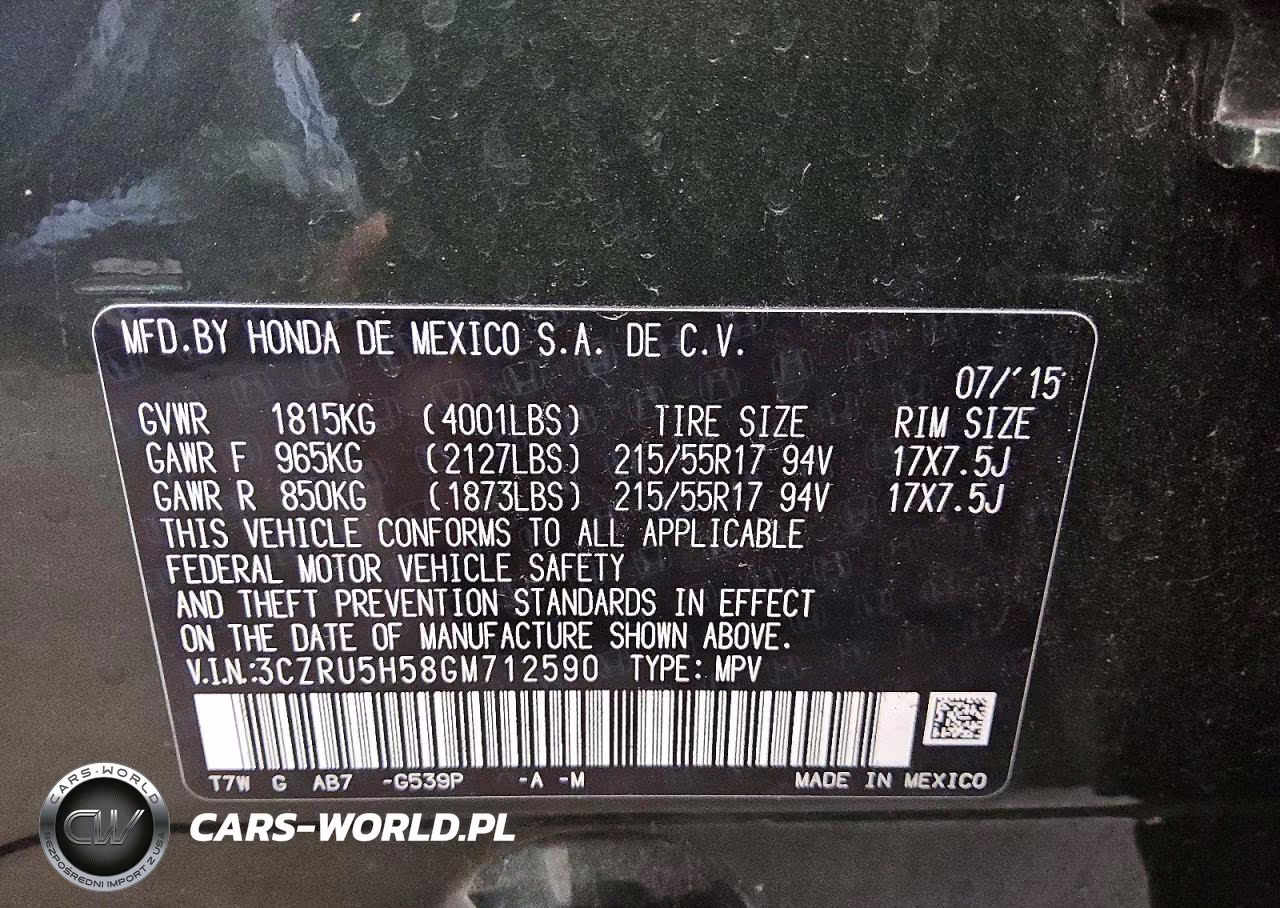 2016 Honda Hr-V Ex VIN:3CZRU5H58GM712590 - 12
