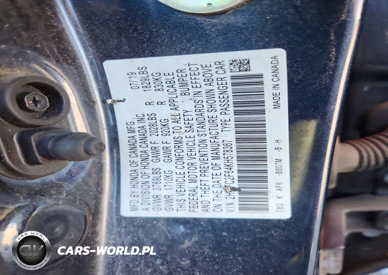 2019 Honda Civic Lx VIN:2HGFC2F64KH578367 - 12