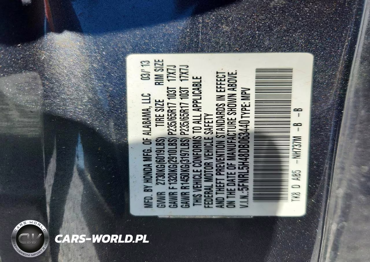 2013 Honda Odyssey Ex VIN:5FNRL5H48DB063440 - 14