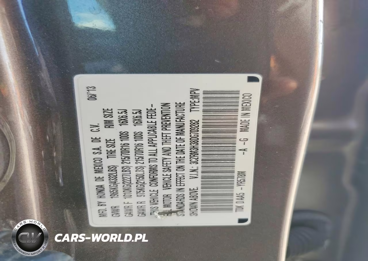 2013 Honda Cr-V Lx VIN:3CZRM3H38DG709282 - 12