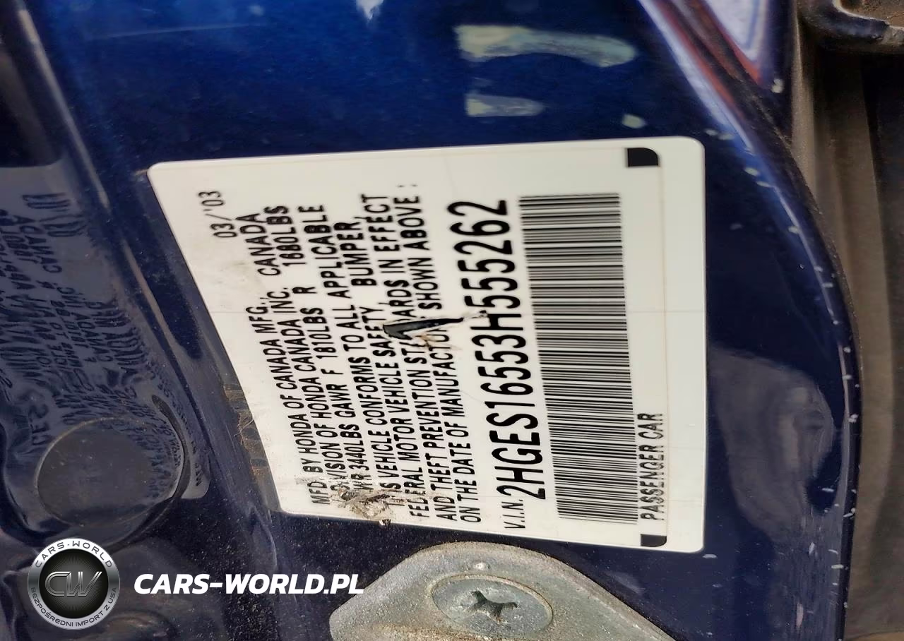 2003 Honda Civic Lx VIN:2HGES16553H555262 - 12
