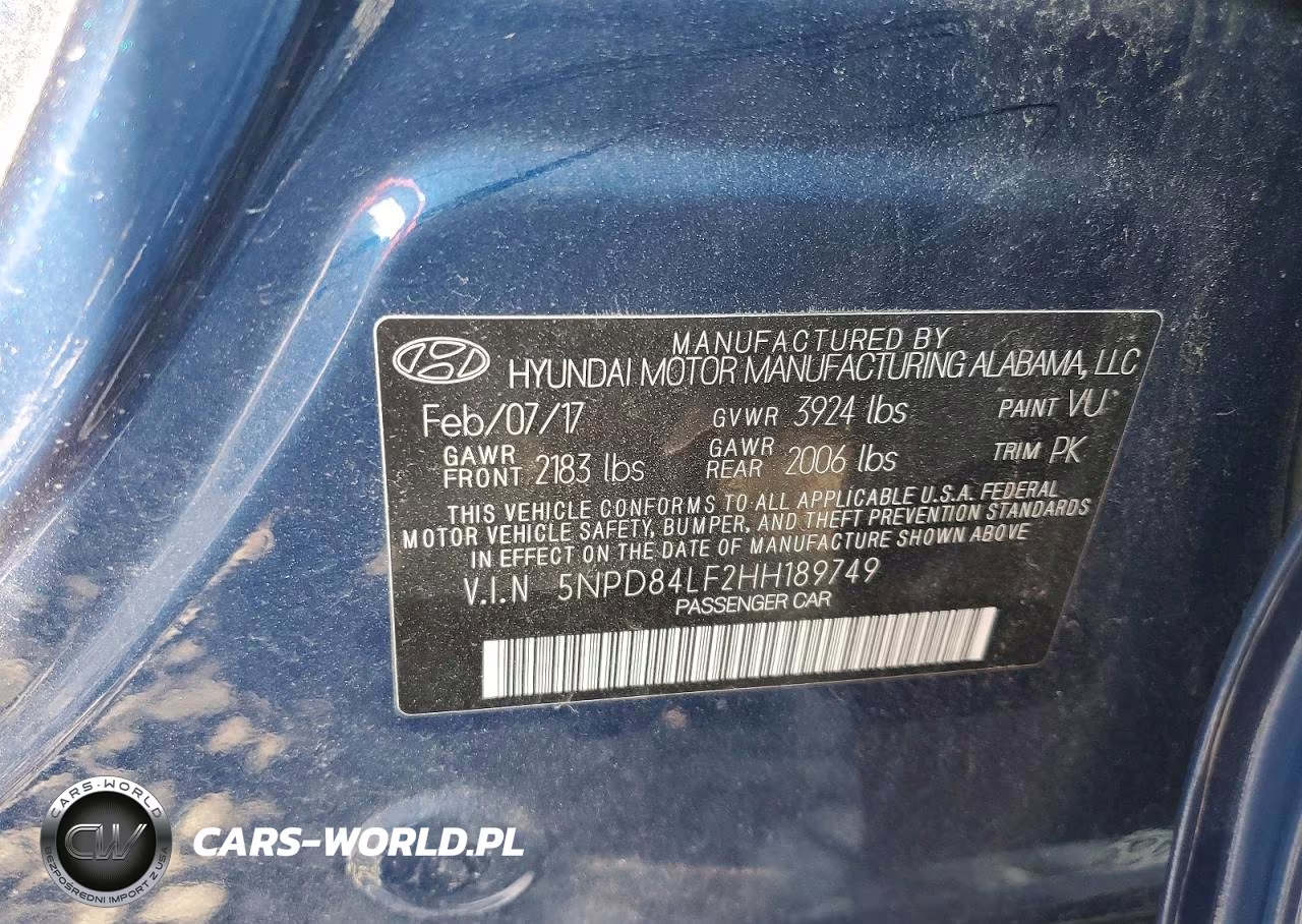 2017 Hyundai Elantra Se VIN:5NPD84LF2HH189749 - 12