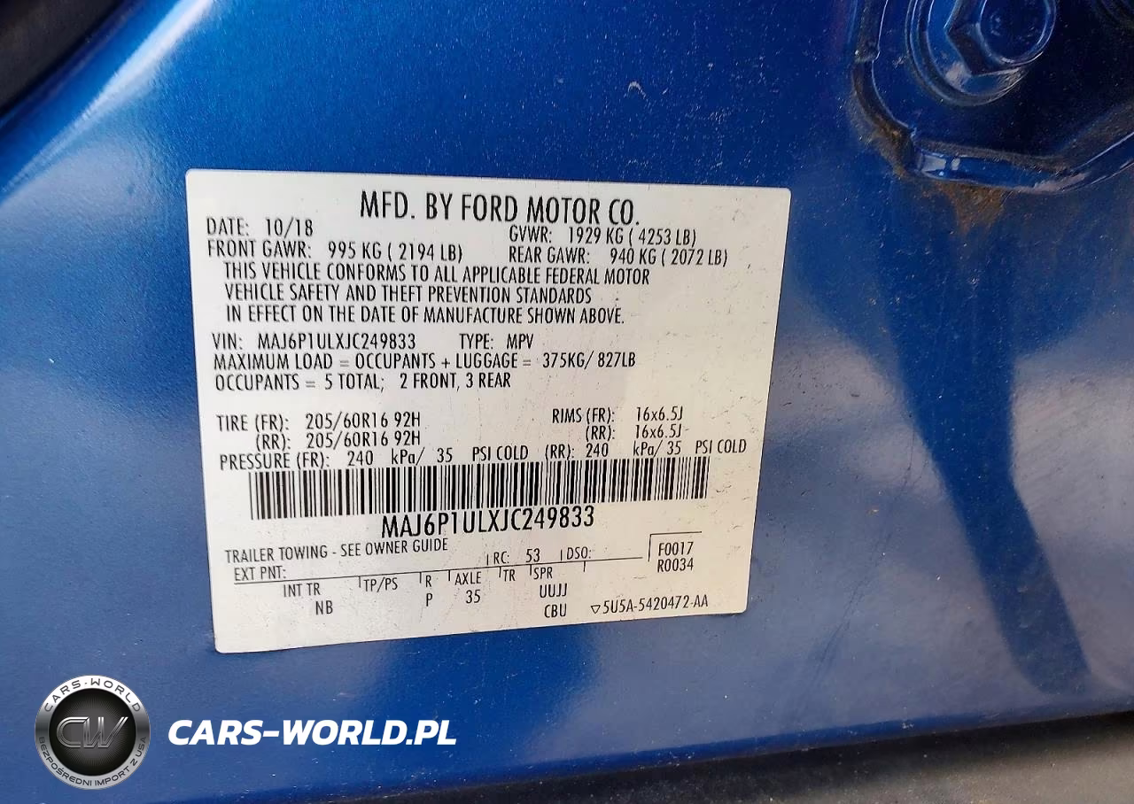 2018 Ford Ecosport Se VIN:MAJ6P1ULXJC249833 - 12