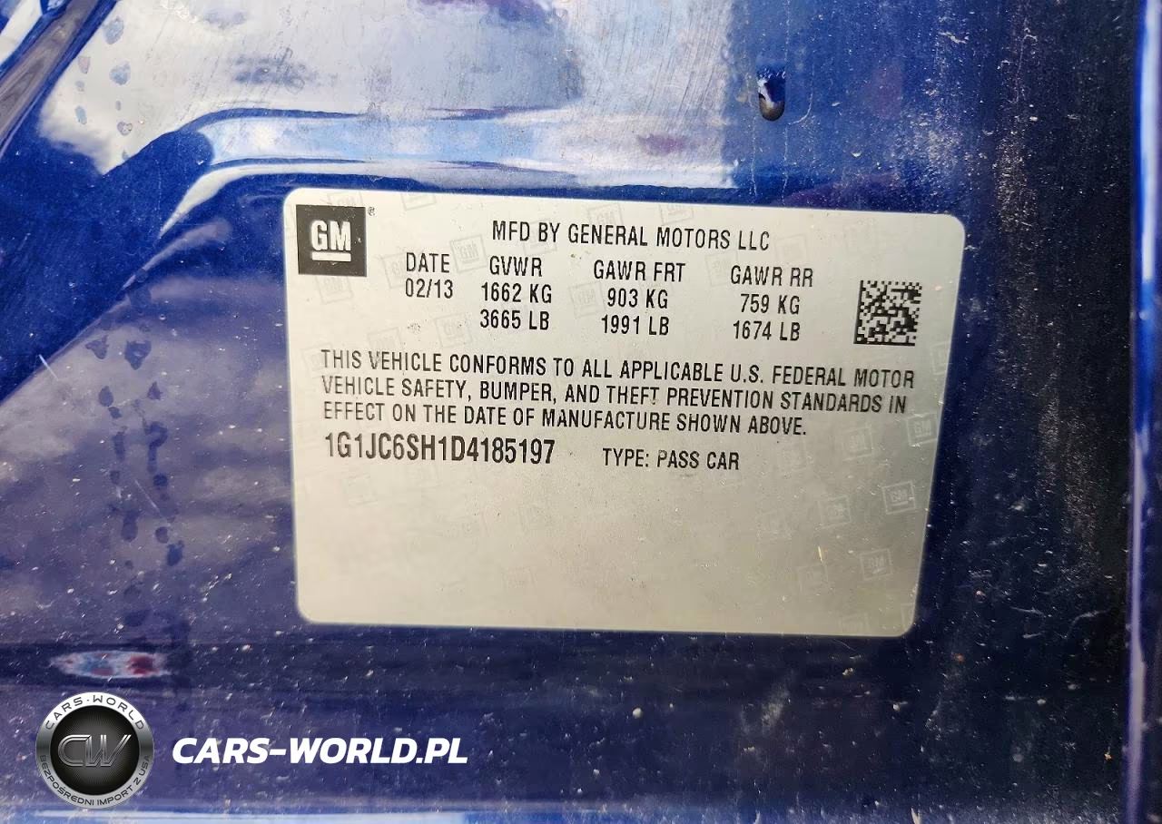 2013 Chevrolet Sonic Lt VIN:1G1JC6SH1D4185197 - 12