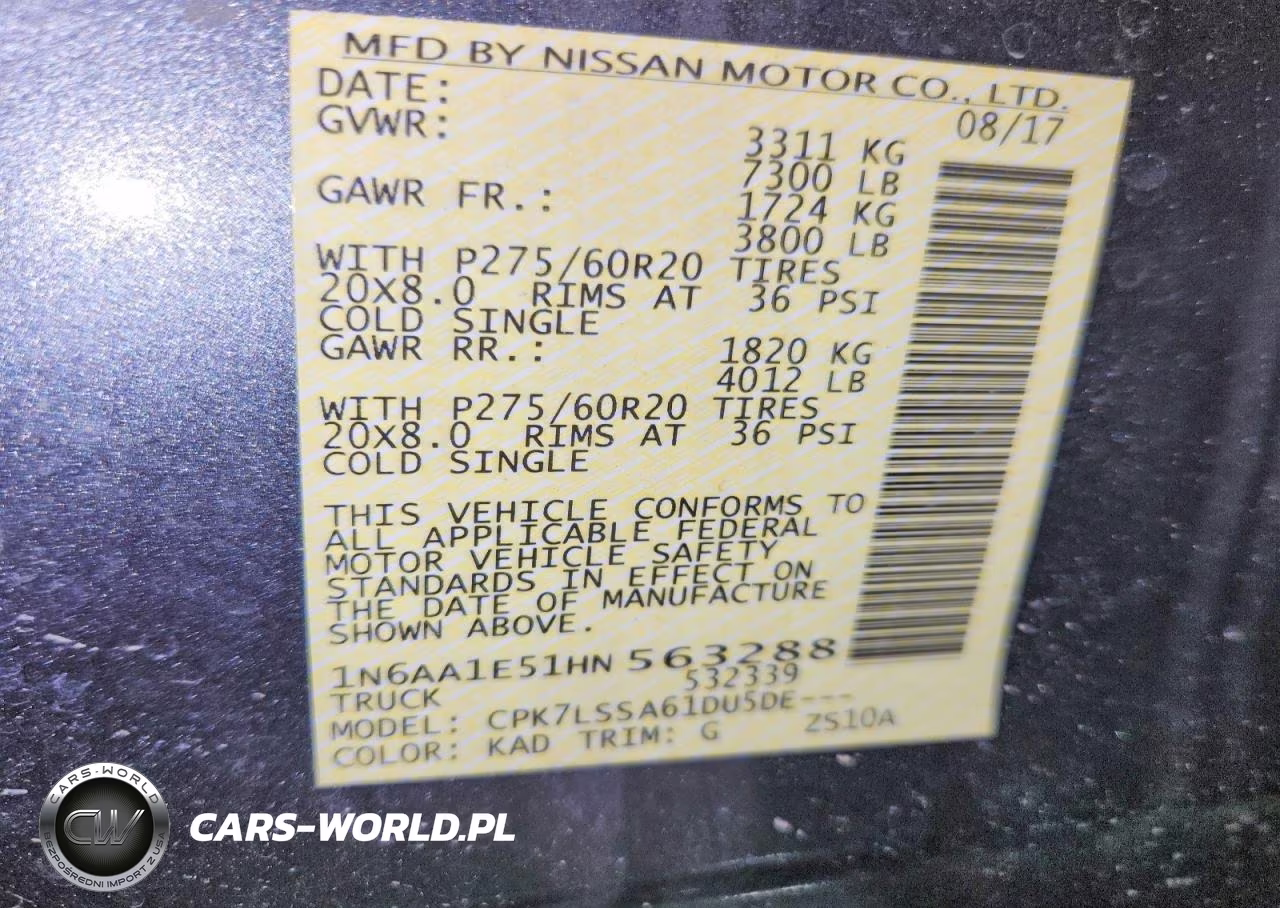 2017 Nissan Titan S VIN:1N6AA1E51HN563288 - 12