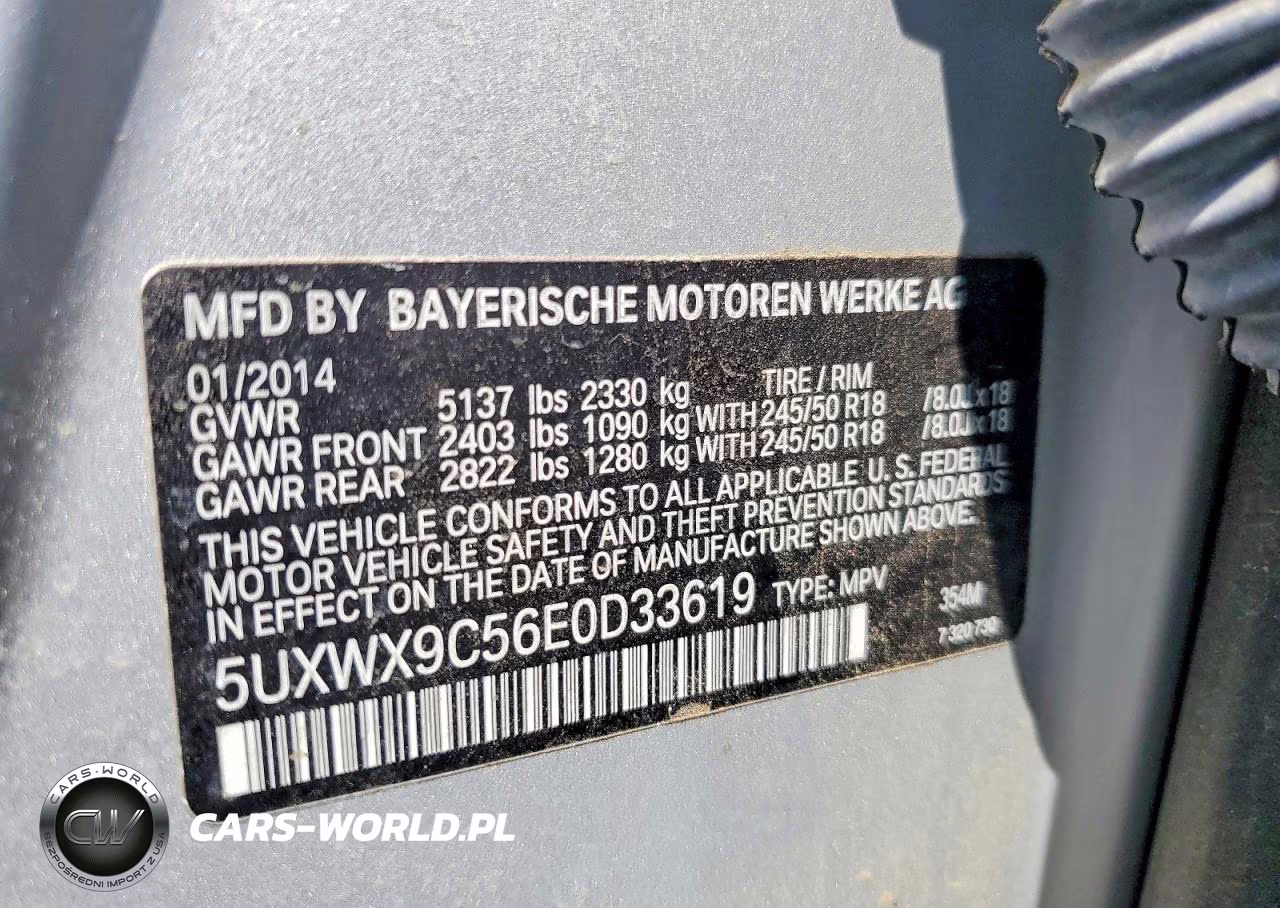 2014 BMW X3 xDrive28I VIN:5UXWX9C56E0D33619 - 13