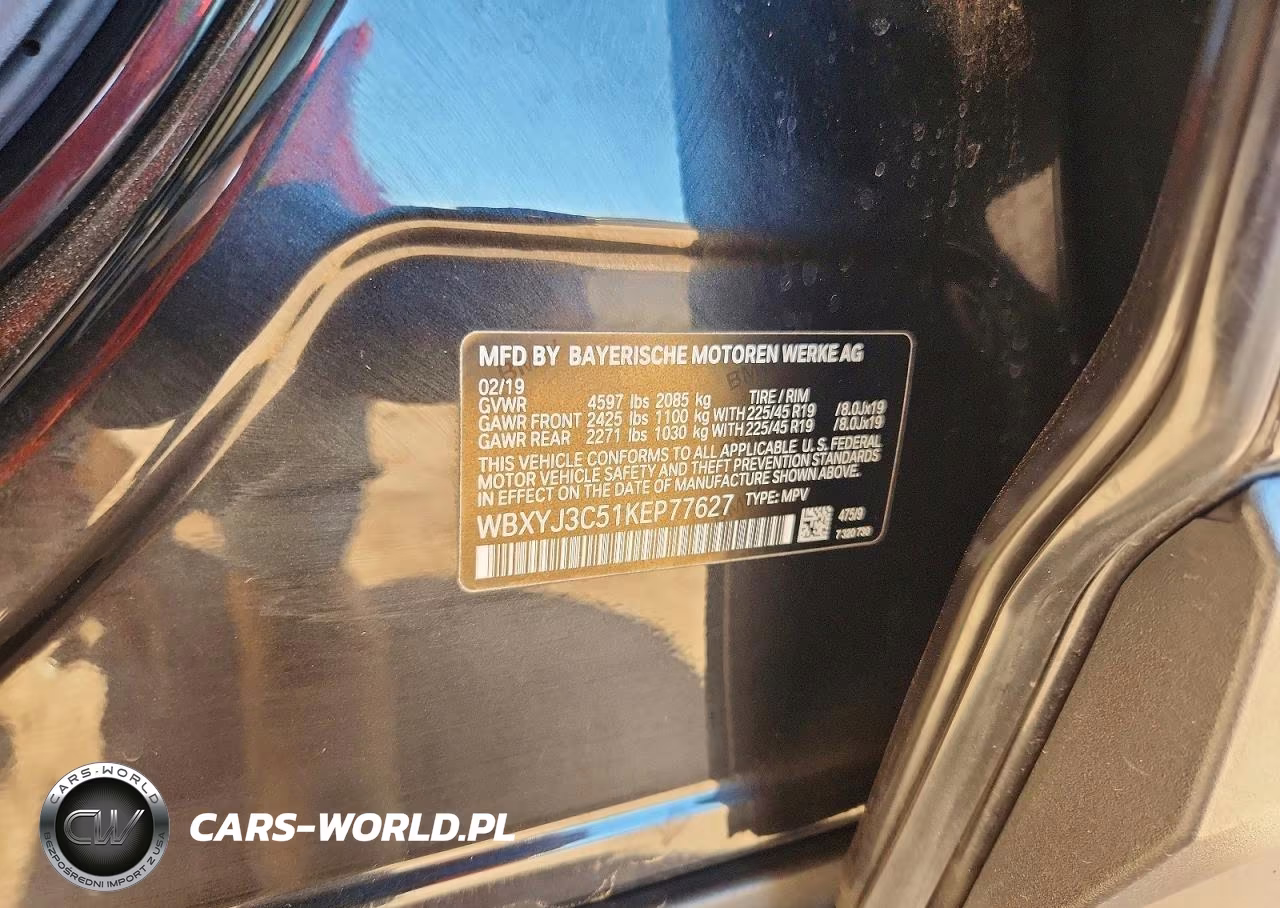 2019 BMW X2 Sdrive28I VIN:WBXYJ3C51KEP77627 - 14