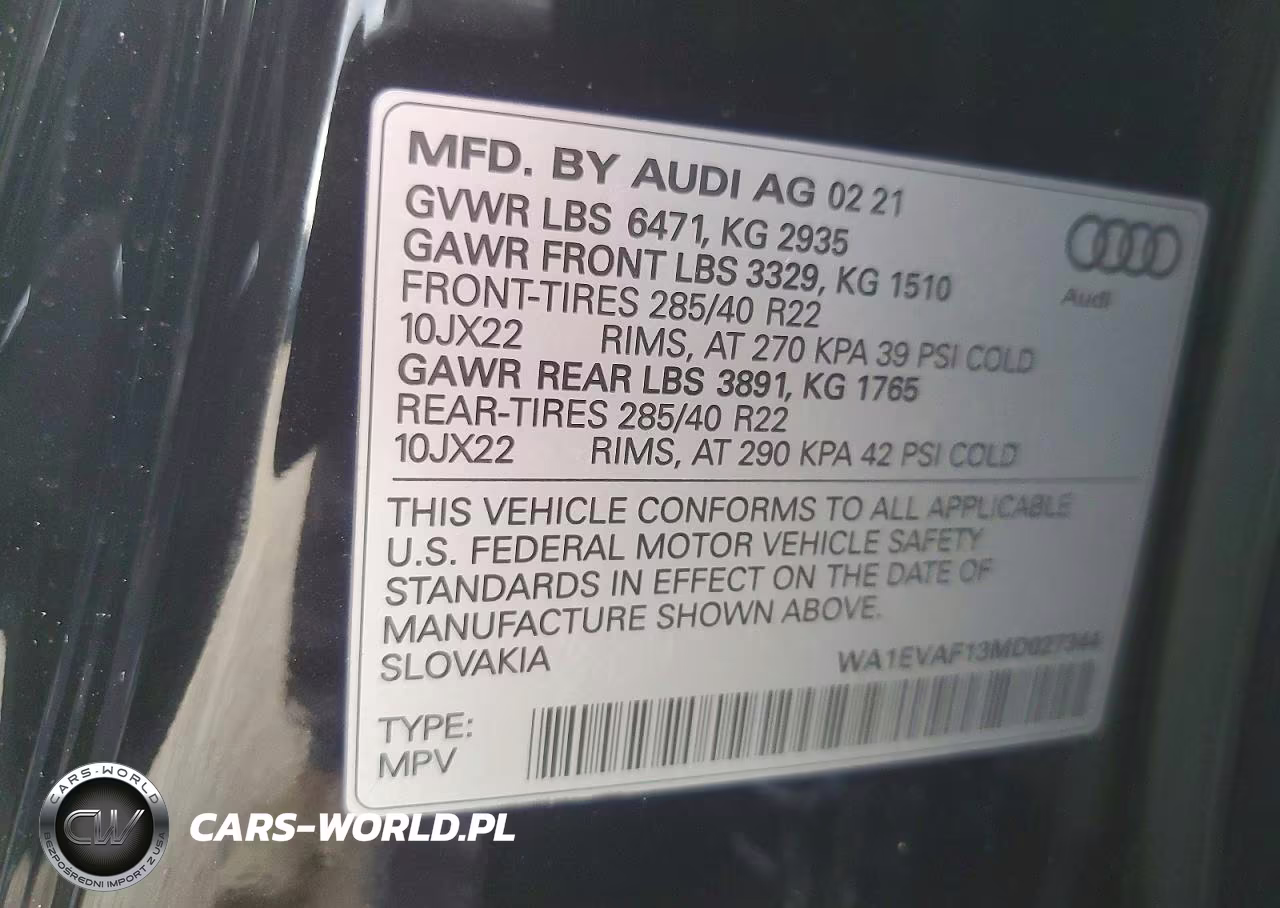 2021 Audi Q8 Premium Plus S-Line VIN:WA1EVAF13MD027344 - 13