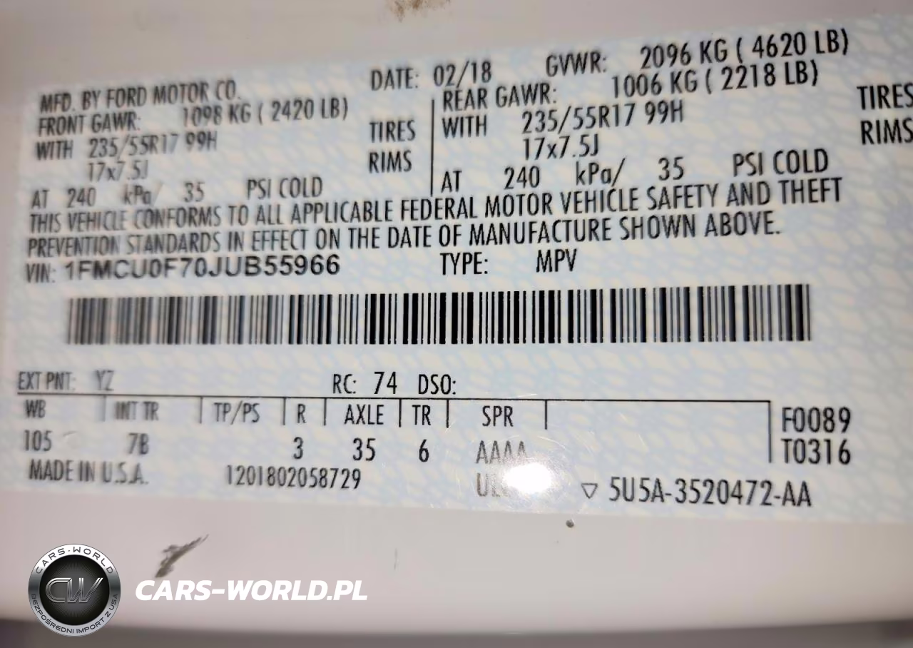 2018 Ford Escape S VIN:1FMCU0F70JU855966 - 13
