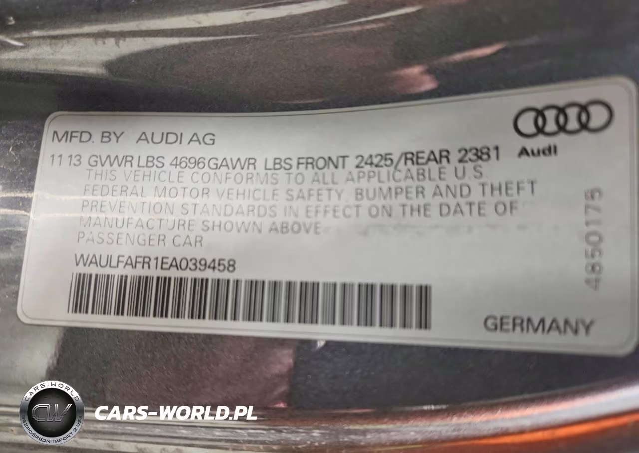 2014 Audi A5 Premium Plus VIN:WAULFAFR1EA039458 - 12